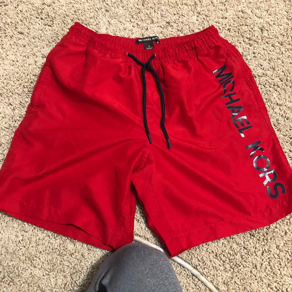 men’s Michael Kors  swim trunks red